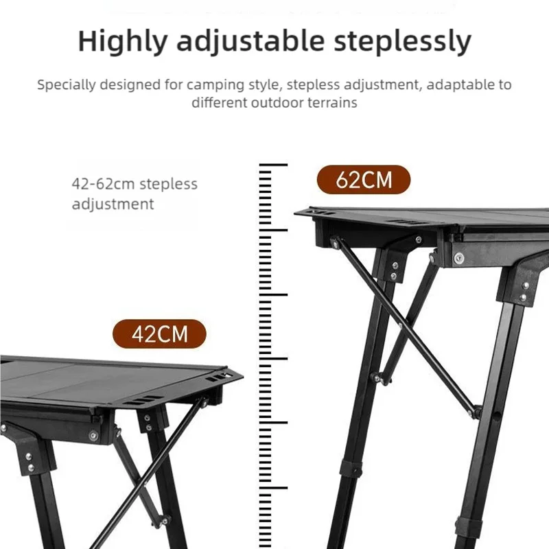 야외용 5단 접이식 IGT 리프팅 전술 테이블 캠핑 테이블 차 테이블 전술용 경량 알루미늄 합금 접이식 의자