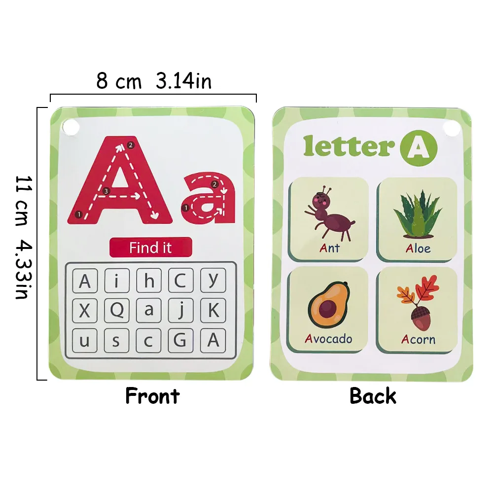 30 SZTUK KART Z NADRUKIEM ALFABETU, KARTY EDUKACYJNE DO Nauki Angielskiego Dla Dzieci
