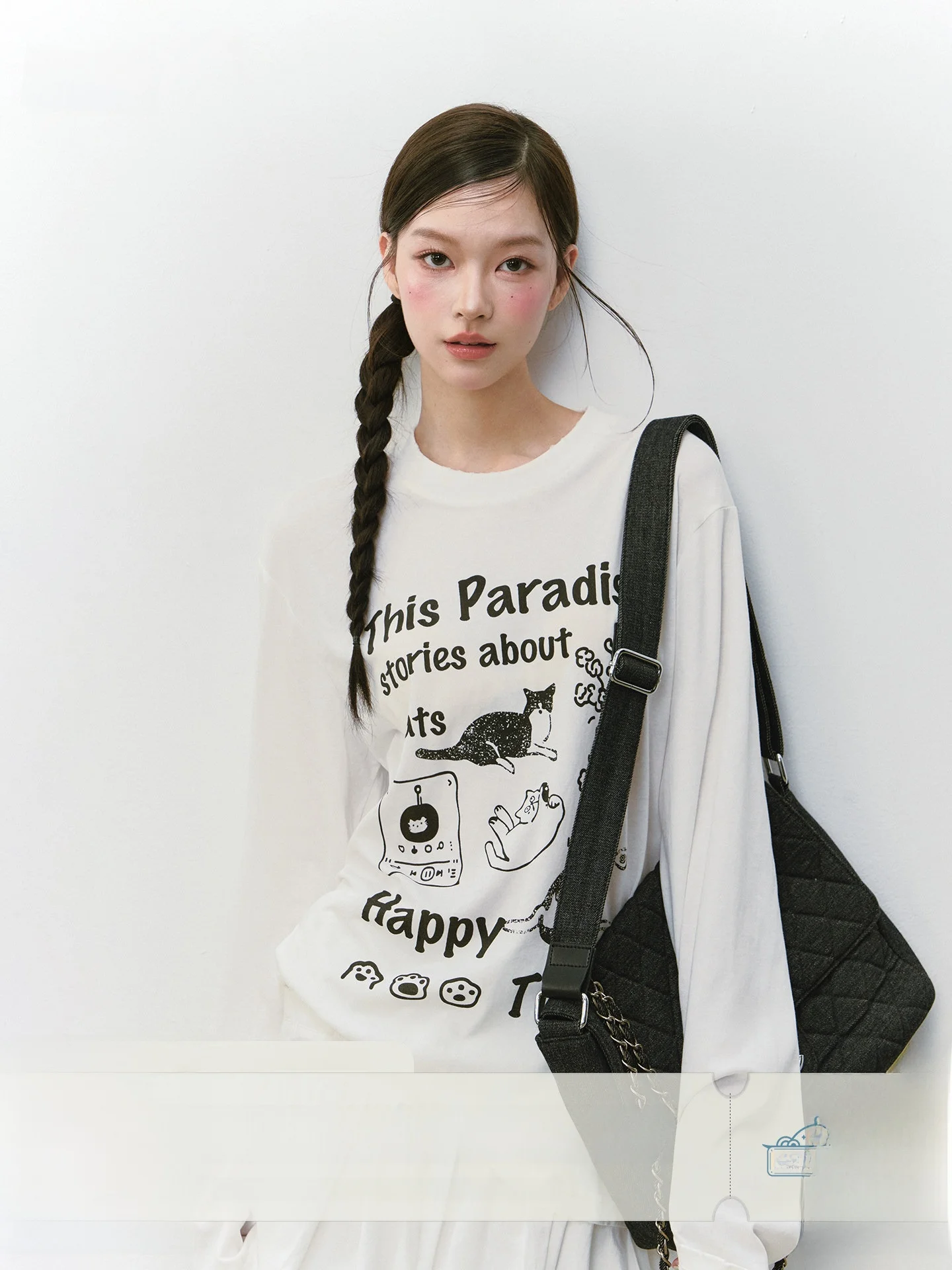 

Iceeyy Early Autumn Long Sve Print Loose T-irt Women's Lazy Casual Worn round Ne Top Commute Sle Cotton Blend