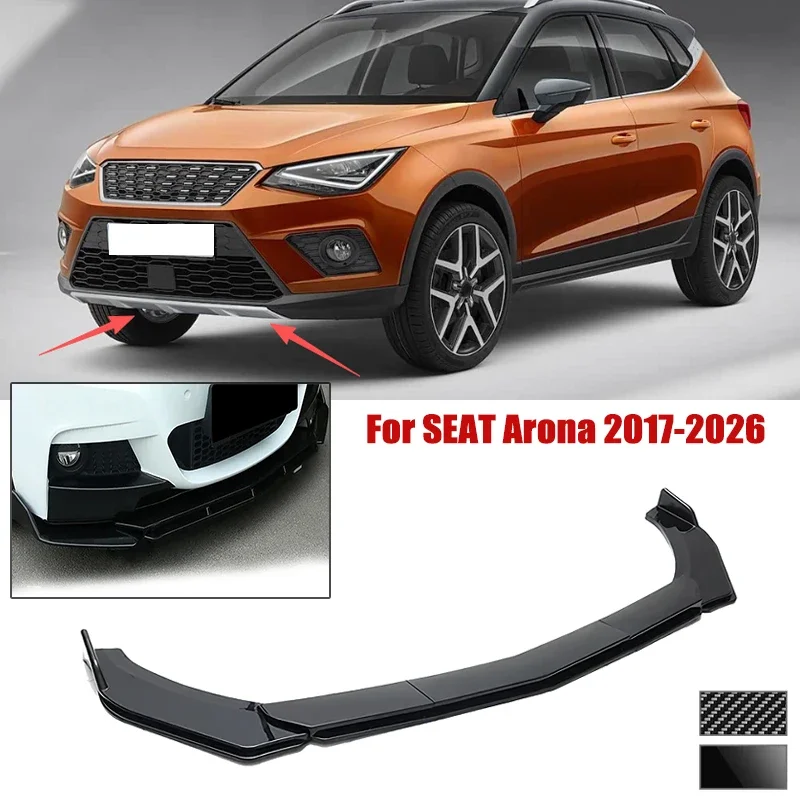 5pcs Front Bumper Shovel For SEAT Arona 2017-2026 Spoiler Front Bumper Deflector Anti Scratch Protection Device Accessories