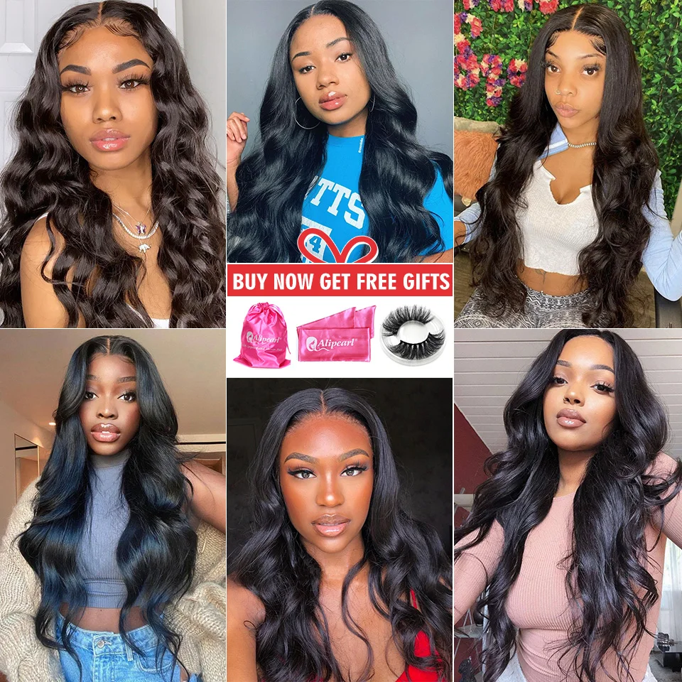 13x4 HD Transparent Body Wave Lace Front Wig 36 Inch 13x6 Lace Frontal Brazilian Human Hair Natural Wigs Pre Plucked