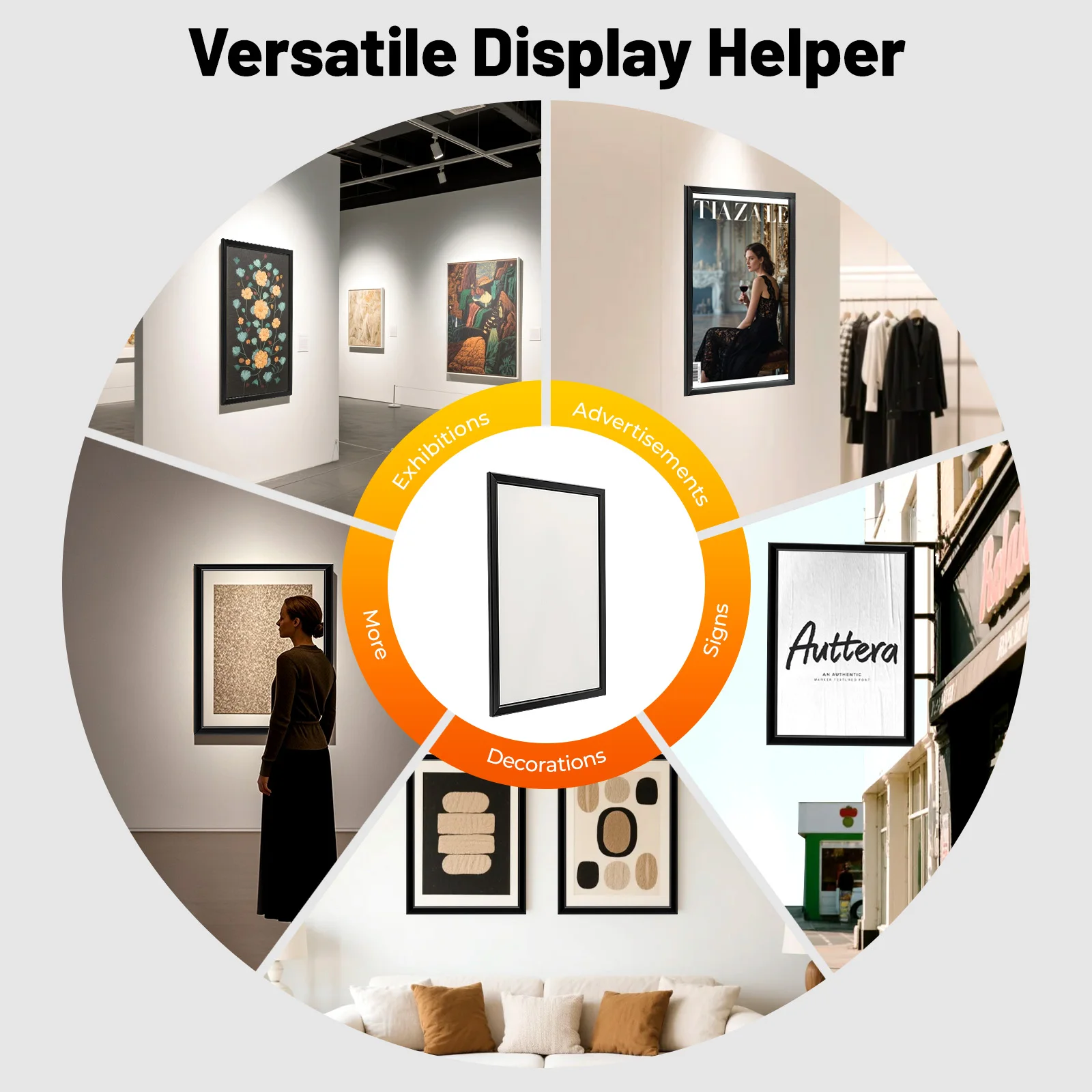 

110V LED Poster Frame 1.5" Narrow Border Soft Light Wall-Mounted No Assembly Acrylic Aluminum Alloy for Theater & Commercial Ads