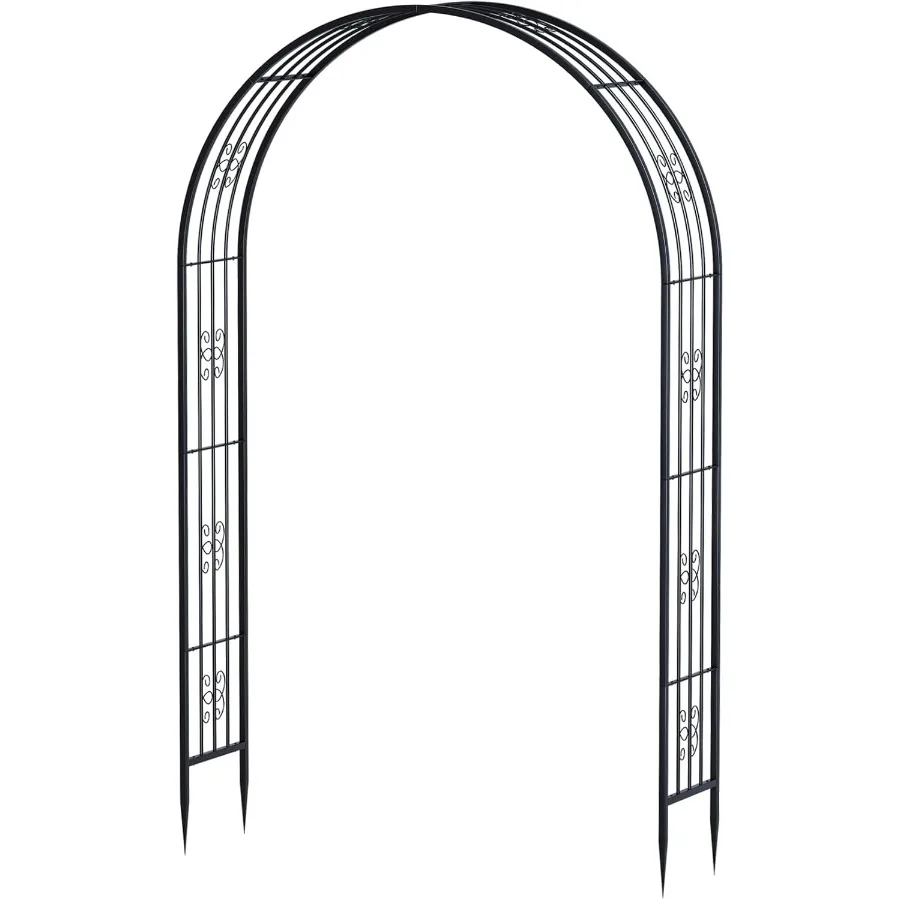 

83in Steel Garden Arch Arbor Trellis for Climbing Plants OutdoorYard Garden Climbing Plants 7ft Drative Wire Lattice Outdoor We