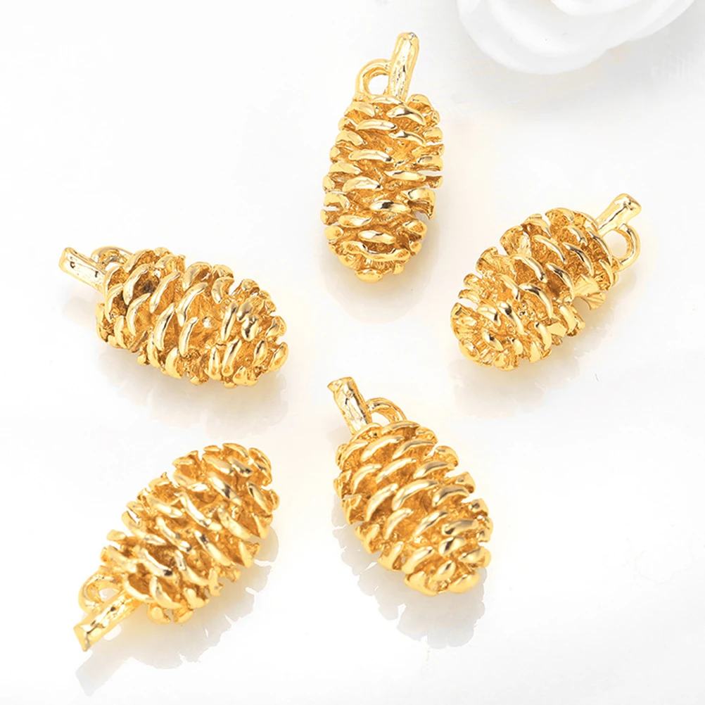 

Creative Metal Pine Cone Pendant Ornaments Diy Jewelry Accessories Necklace Bracelet Keychain Hanging Earrings Charms Decorative