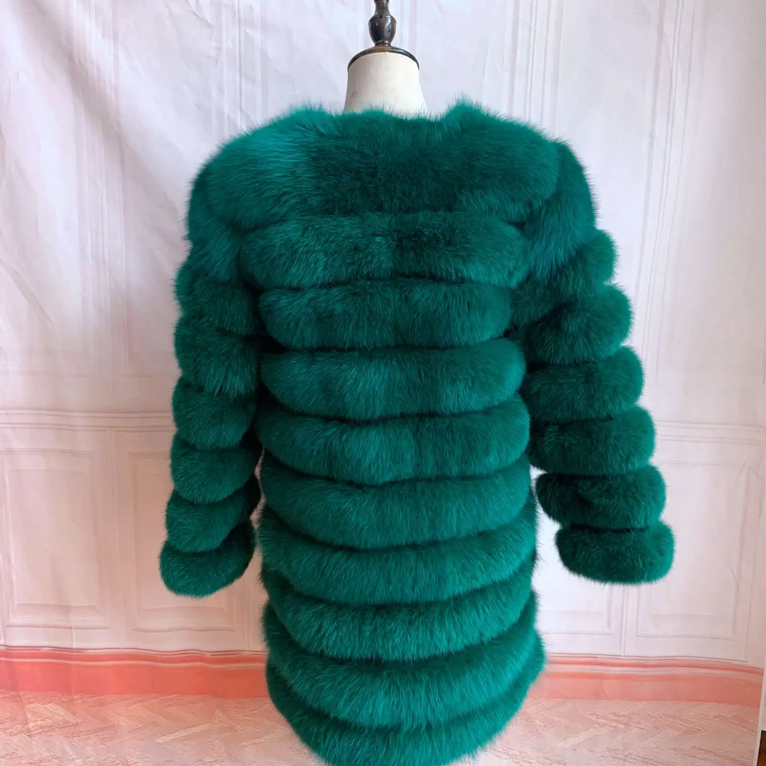 NEW 4in1 Real Fox Fur Long Coat Winter Coat for Women Jackets Vest Winter Outerwear Women Fox Fur Coat High Quality Fur Clothes