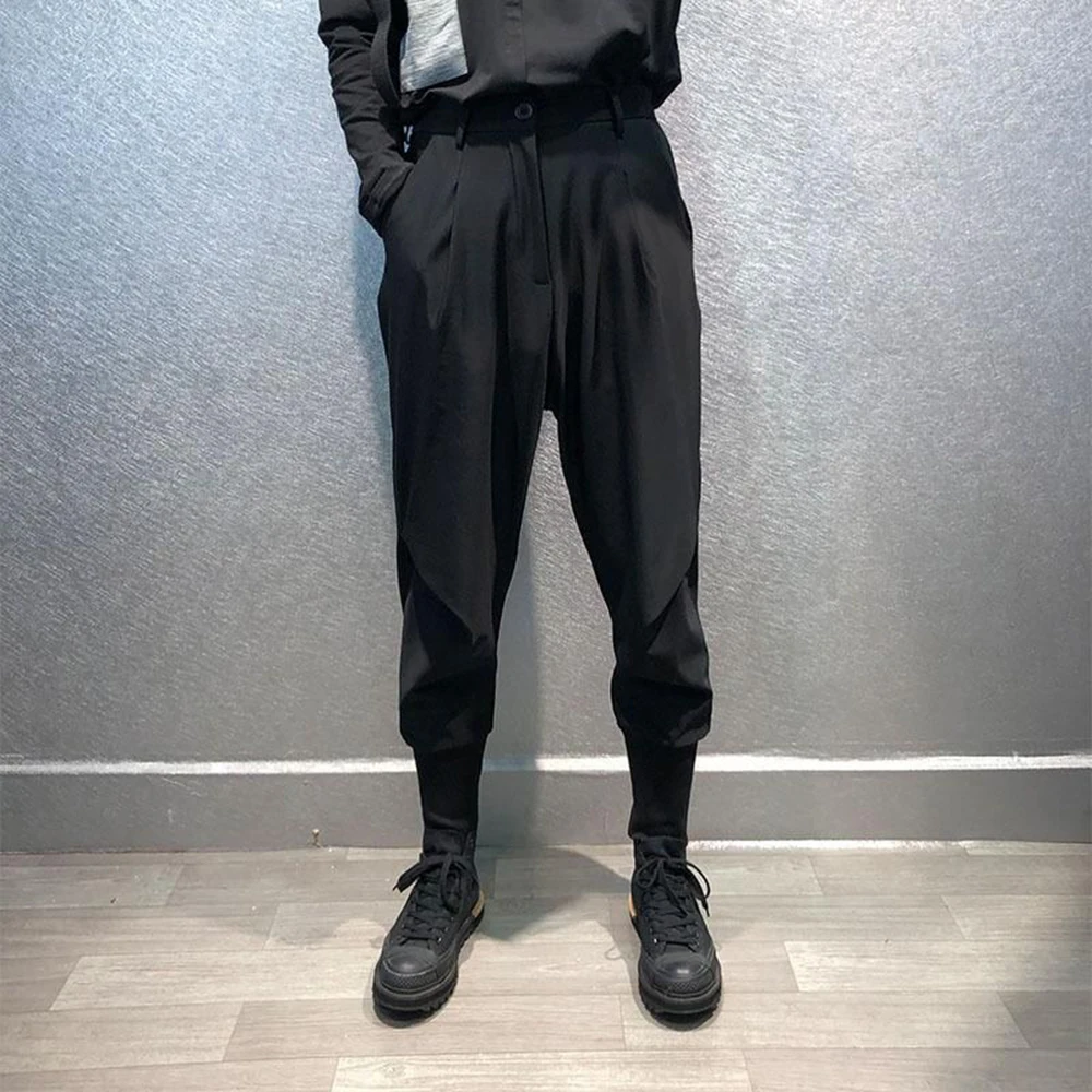 

Mens XS-5XL Spring Jogger Pants Dark Pleated Harem Pants Streetwear Fashion Youth Campus Casual Pants Men'S Clothing 2026 New