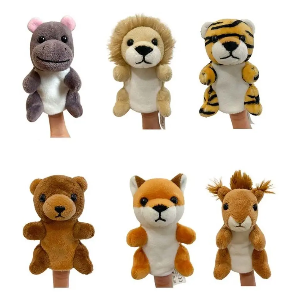 Juego de rol marionetas de dedo narración de historias marionetas de mano de animales educativos muñeco de peluche marionetas de 9cm juguete de peluche para niños