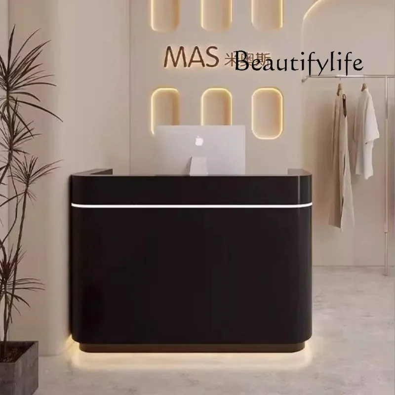 S Design Front Desk Reception Counter Small Modern U Shape White Reception Desks Beauty Salon Mostrador De Tienda Furniture