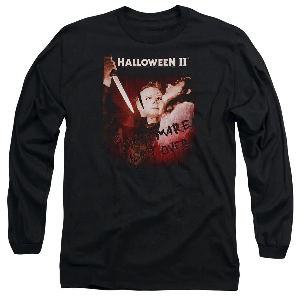 

Halloween Long Sleeve T-Shirt Nightmare Isn't Over Black Tee