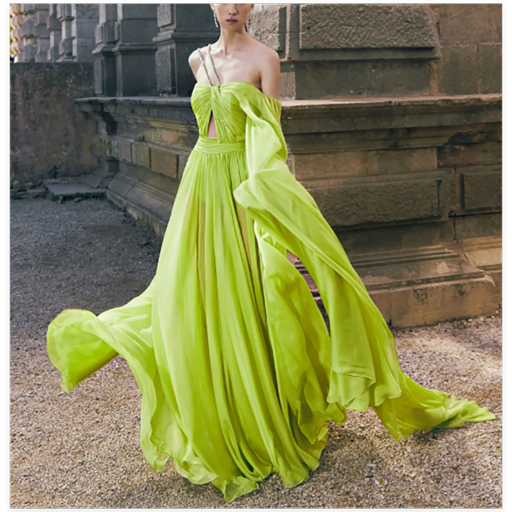 

Шикарные шифоновые платья для выпускного вечера Милая без рукавов трапециевидное платье для выпускного вечера Вечернее платье длиной до пола Коктейльная вечеринка Vestidos De