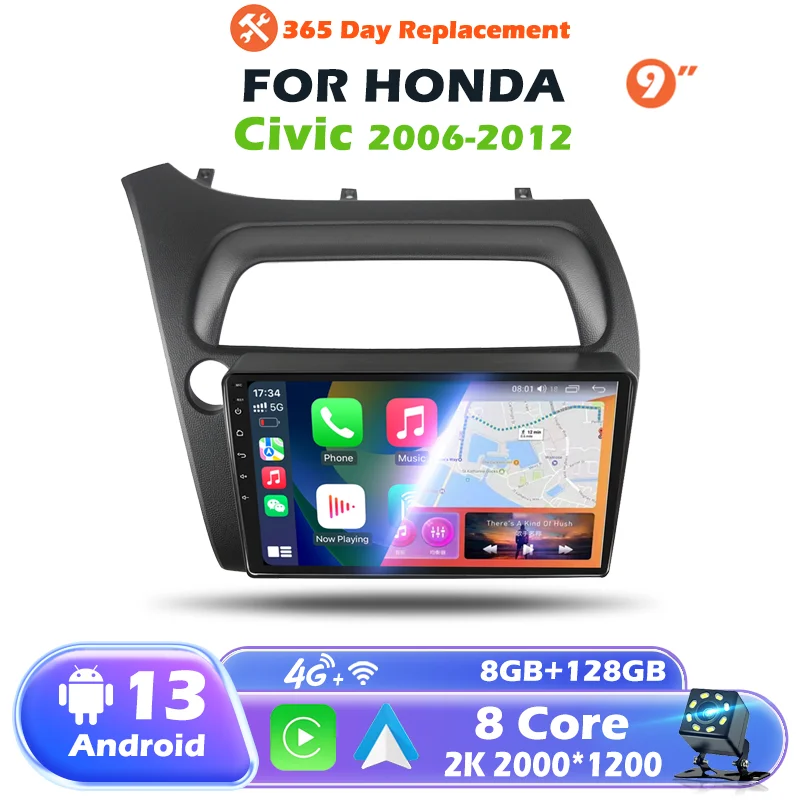 Newest Android Car Radio For Honda Civic Hatchback 2006-2011 Multimedia Player Navigation 2 Din Stereo DVD Head Unit Speaker GPS