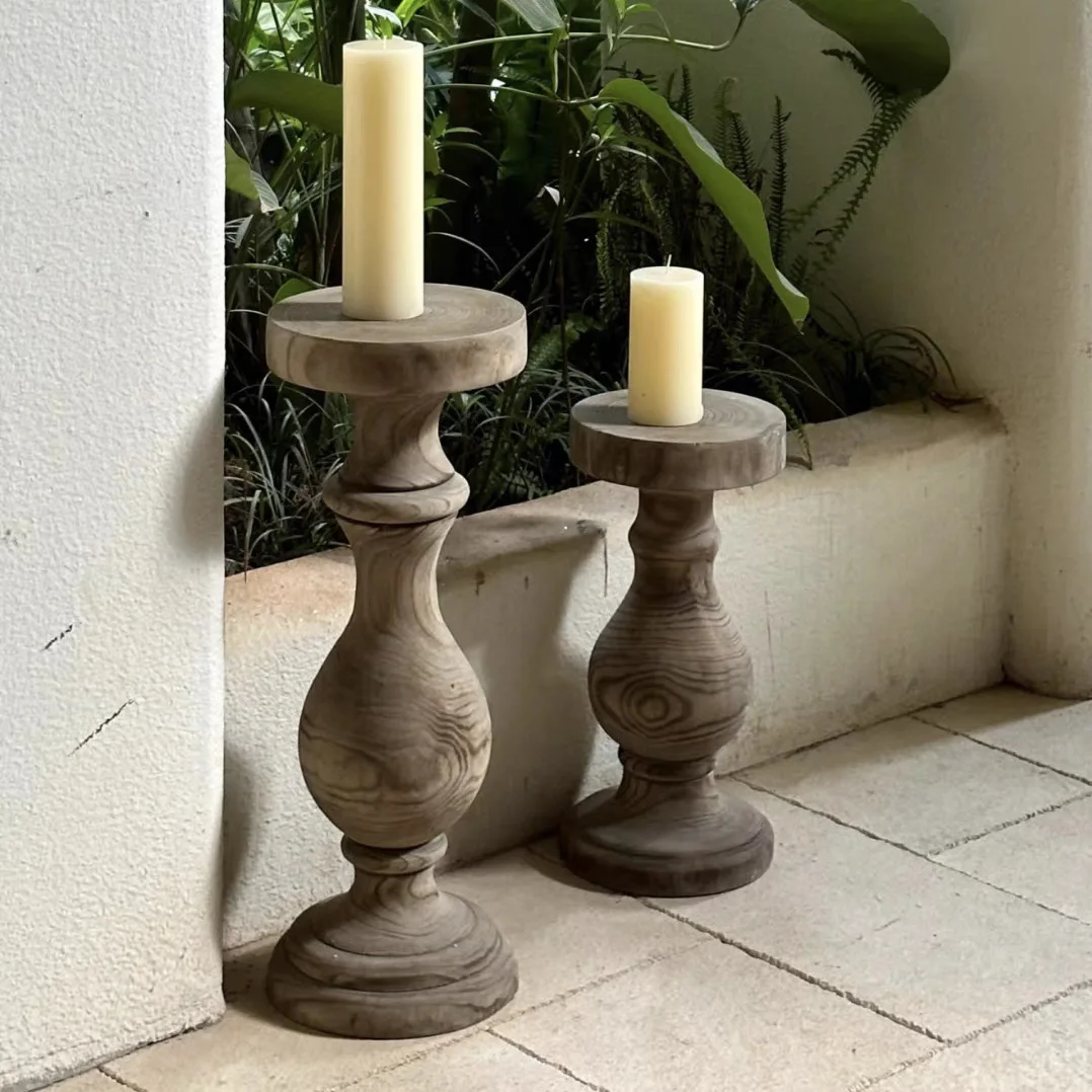 Solid wood flower stand, Roman pillar edge several B & B carbonized tree stump several ornaments