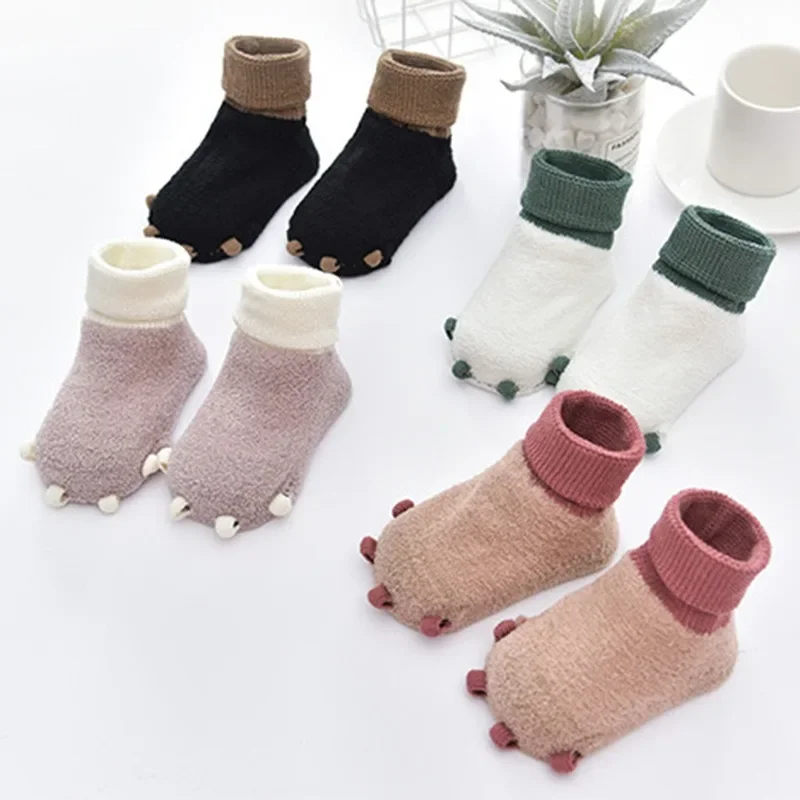 Baby Anti Slip Floor Socks Autumn Winter Newborn Warm Thicken Fleece Socks Newborn Baby Girl Boy Infant Indoor Sock New Cute