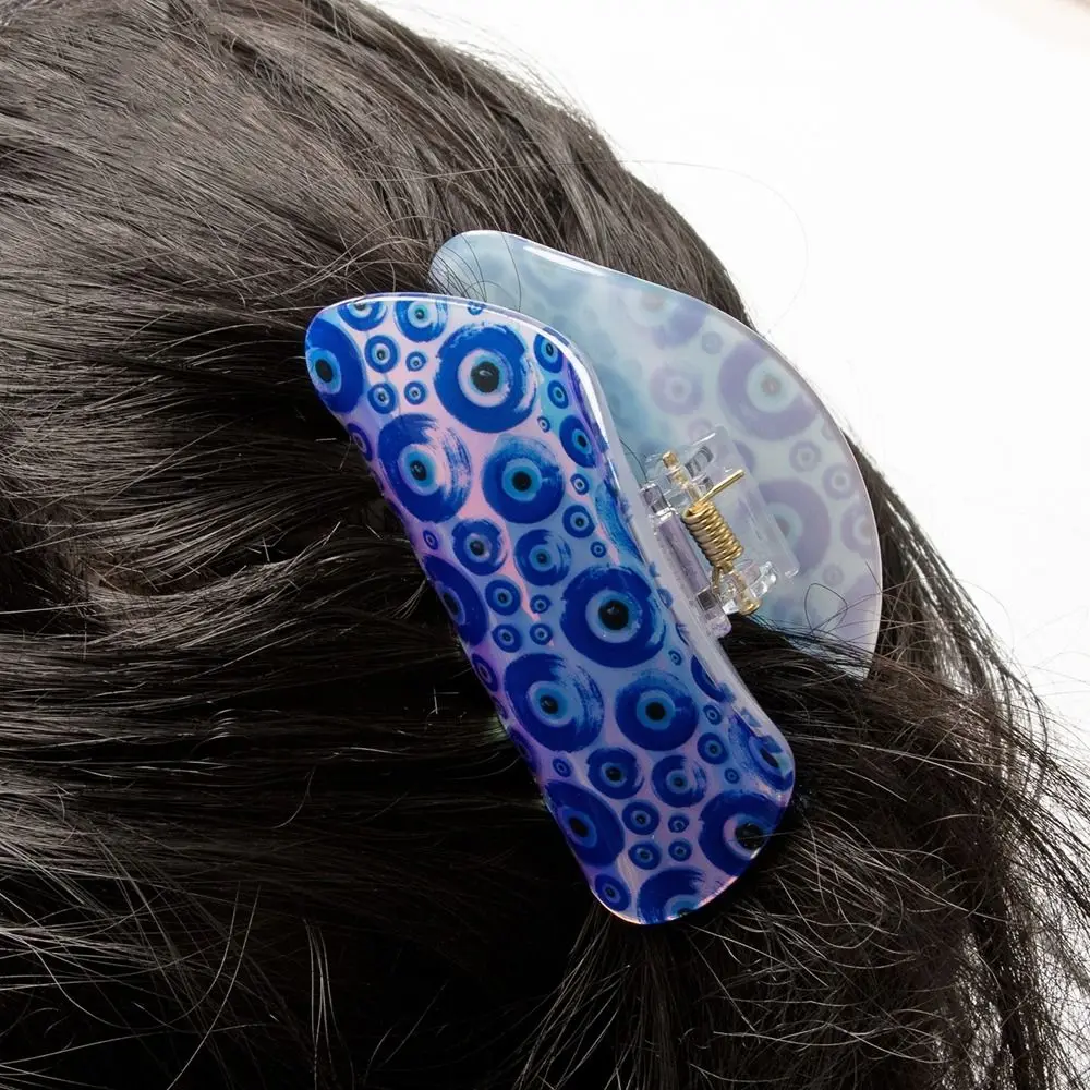 

Fashion PVC Blue Demon Eye Hair Claw Kroean Style Ponytail Holder Blue Devil's Eye Shark Clip Hairpin Hair Accessories Girls