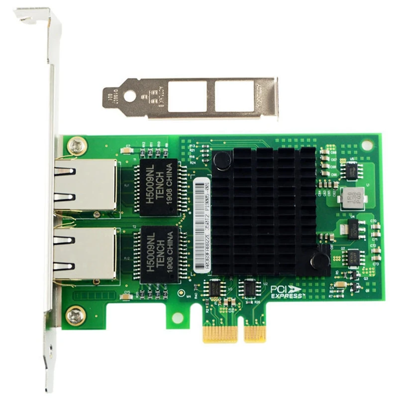 

NEW-PCI-E X1 RJ45 Desktop Dual Port Gigabit Ethernet I350-T2M Ethernet Controller Chip I350AM2 10/100 /1000Mbps Rate