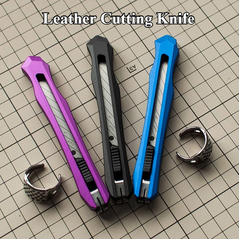 Aluminum Alloy Surface Anodized Utility Knife DIY  Leather Products Cutting Tool The Blade Head Is Fixed and Does Not Shake
