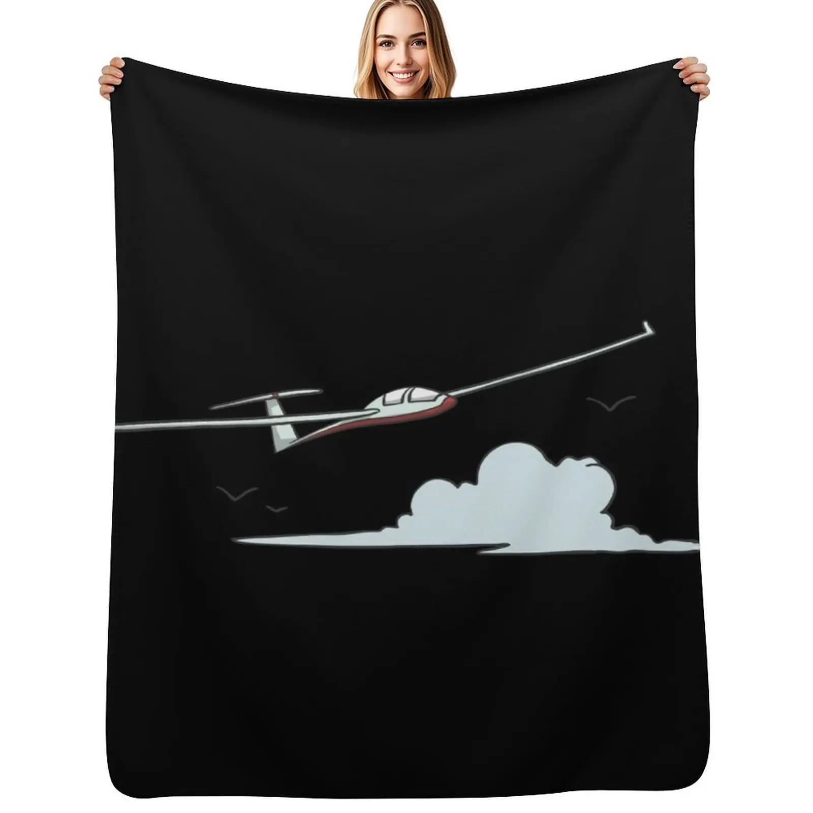 

Glider flying in the clouds Throw Blanket Luxury Designer Tourist Blankets