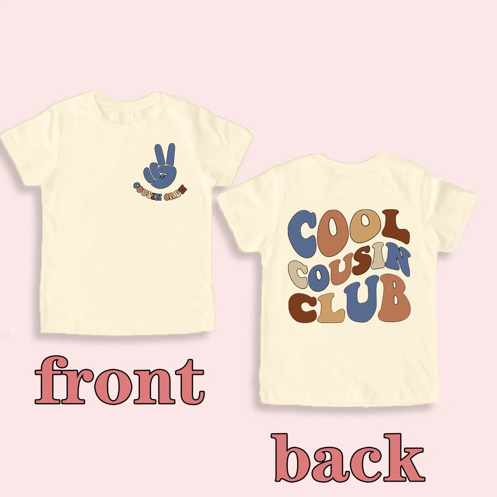 Cool Cousin-camisetas de reunión familiar para niños y niñas, camiseta de manga corta, trajes Retro de cumpleaños