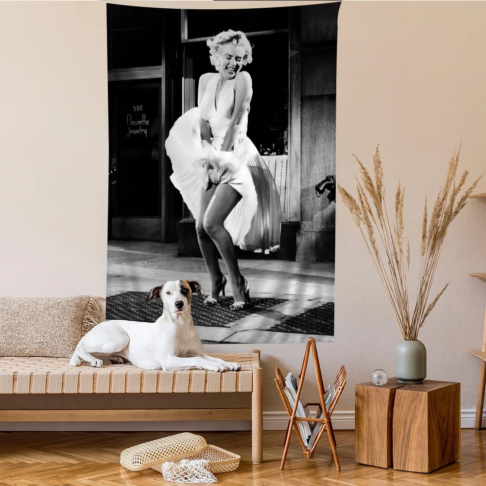 Vintage M-Marilyn Monroe Photo Tapestry Anime Tapestry Hanging Tarot Hippie Wall Rugs Dorm Wall Hanging Sheets