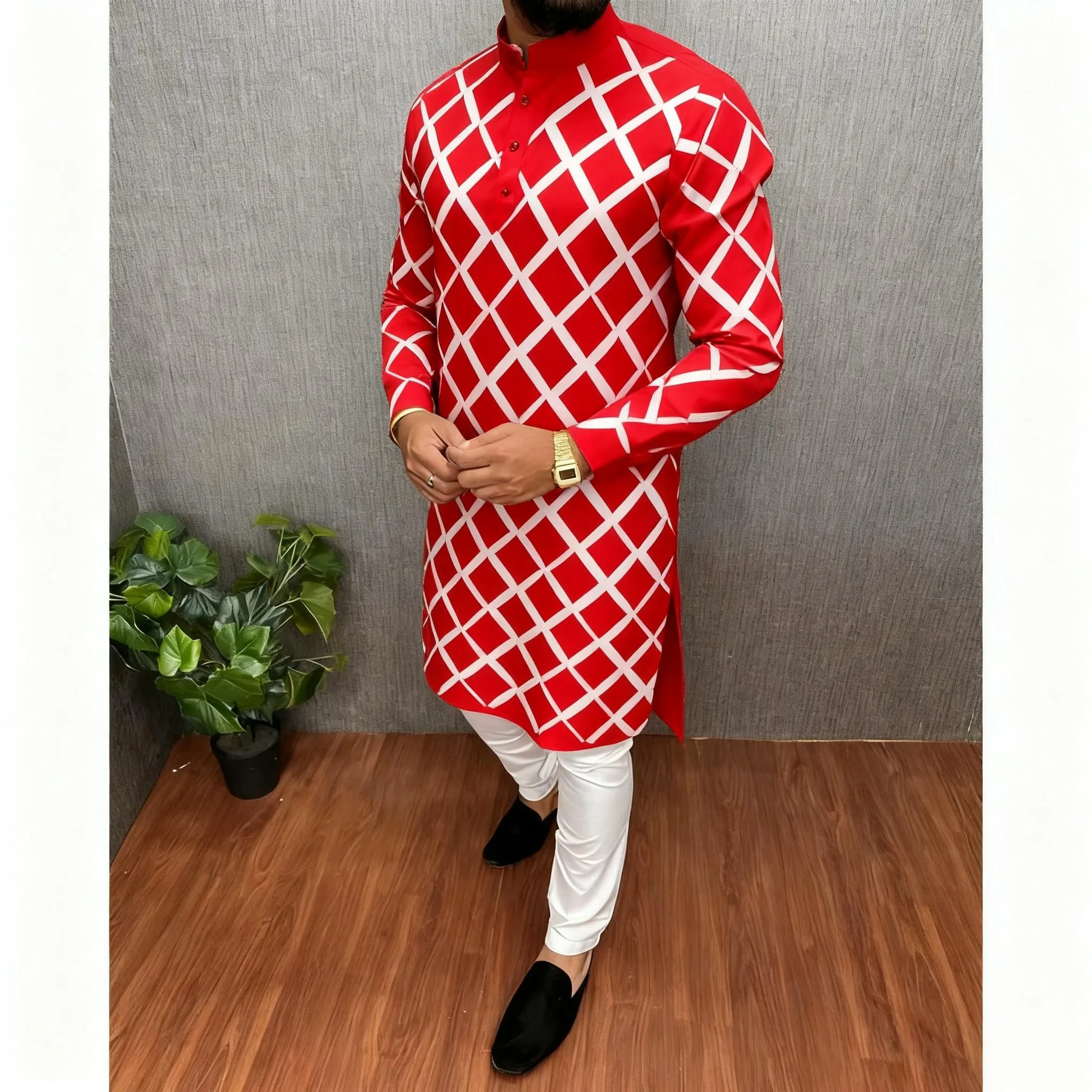 2026 New Traditional Clothing For Men Asian And South Asian Styles Mandarin Collars Men's Polo Sleeves Vetement Musulman Homme