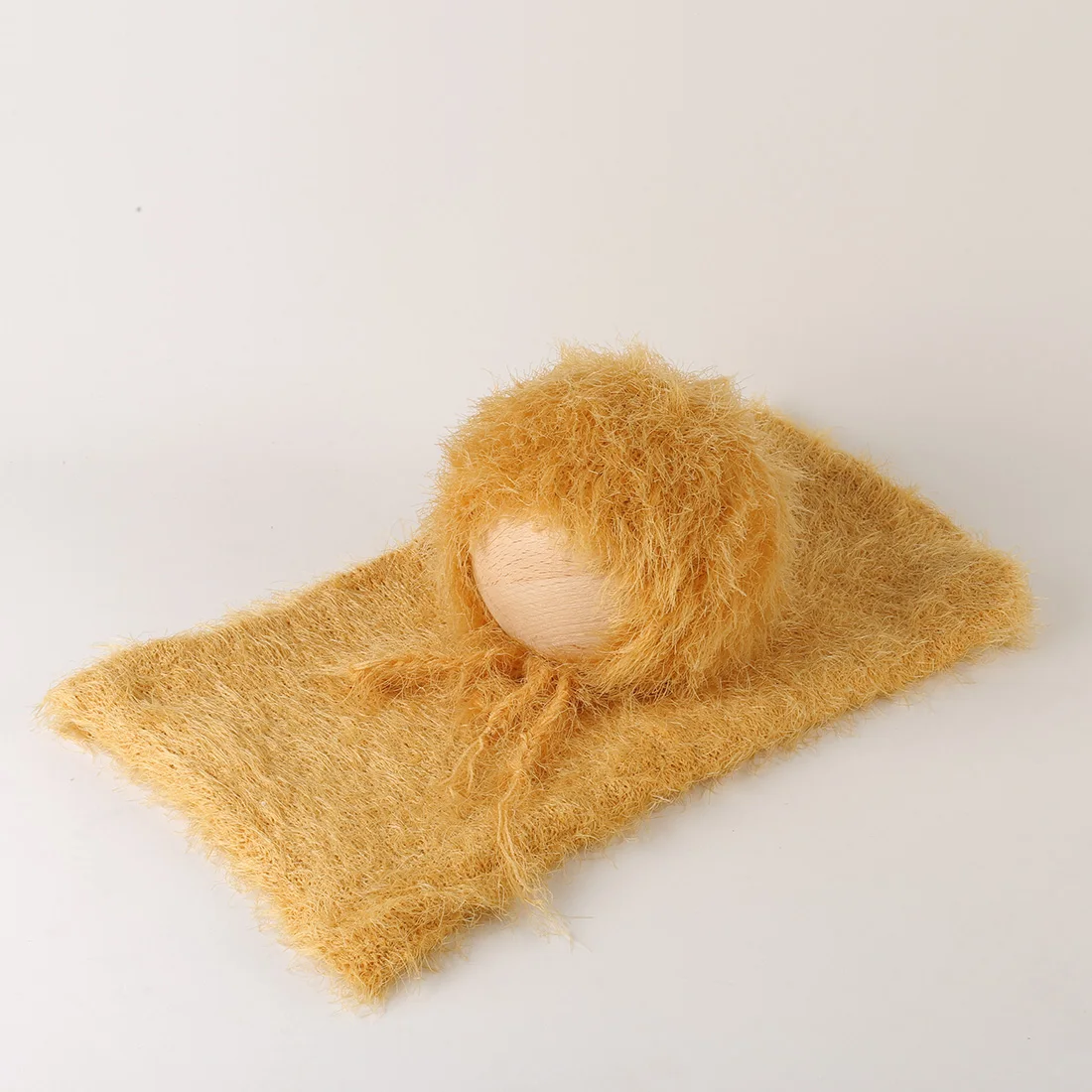 Weiß gestrickte Stretch Fuzzy Wrap Mütze setzt Neugeborene Fotografie Requisiten Säugling flauschige Wrap Häkeln Baby Haube Fotoshooting