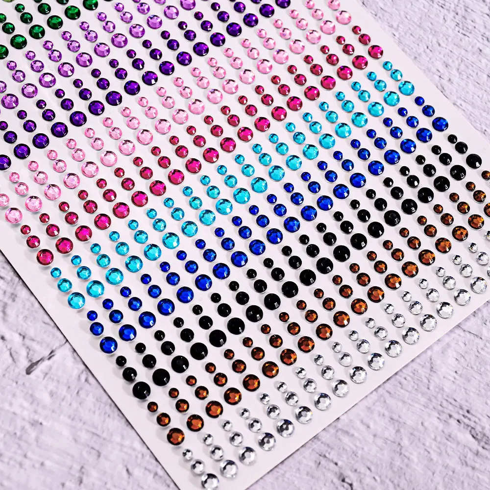 162/216/900 Stück Diamant-Tattoos-Aufkleber für Augen, Gesicht und Körper, 3/4/5/6 mm, farbiges Glitzer-Strass-Tattoo für Party-Make-up, Edelstein-Zubehör – Detail 10