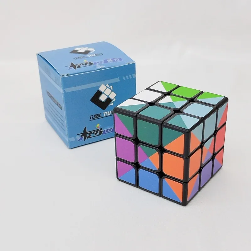 Cube magique 3x3 Super difficile, 12 couleurs, 57mm, motif Cubetwist, Puzzle de défi coloré, jouet Fidget cadeau