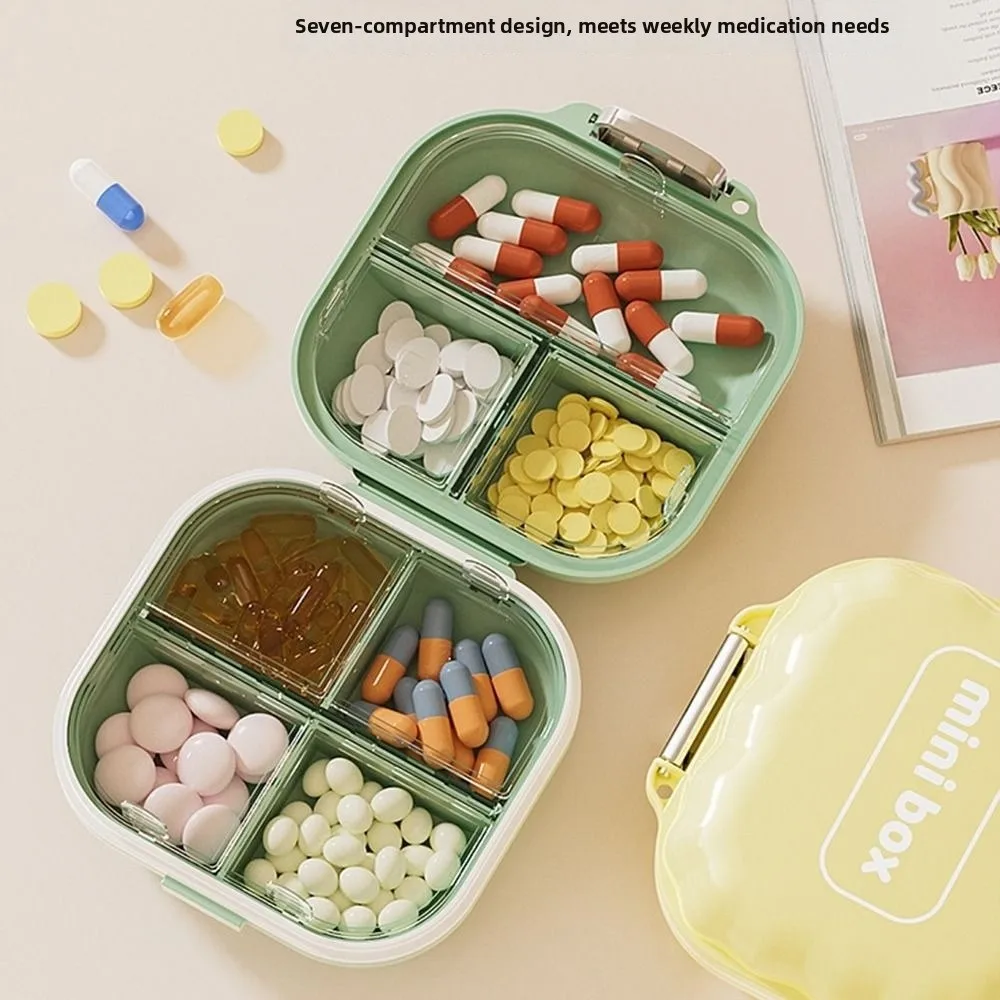Mini Jewelry Storage Case Portable Moisture-proof Portable Pill Box Sealed Waterproof Mini Vitamin Container Three Meals a Day