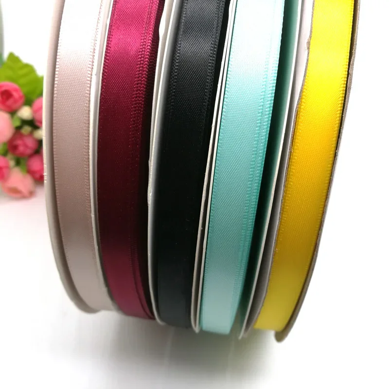 (100Yards) Wholesale 6/9/13/16/25/38/50mm Double Sided Satin Ribbon 100% Polyester Solid Satin Ribbon Tapes 42 Colors 790279