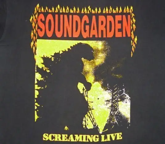 Soundgarden 1989-90 Screaming Live Vintage Black All Size Unisex Shirt