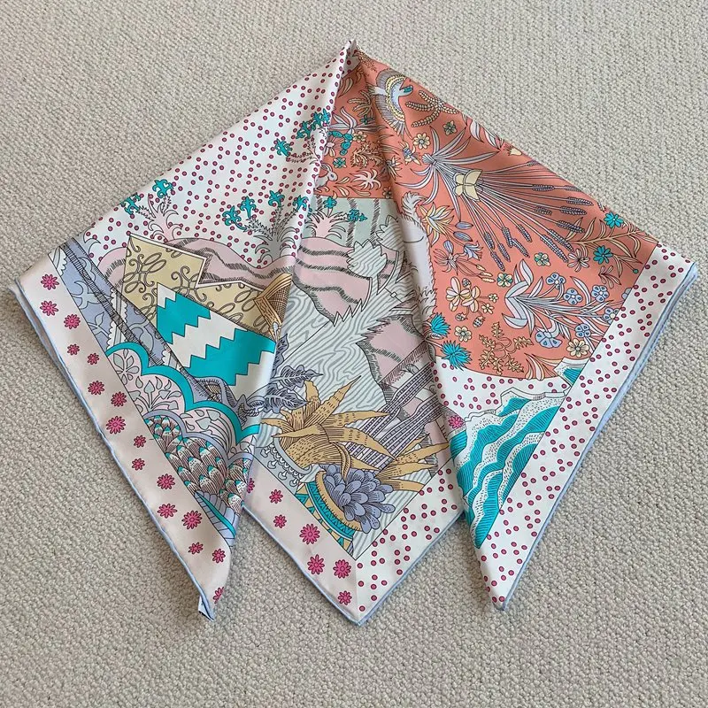 Large Square 100% Silk Scarf Wraps 35\