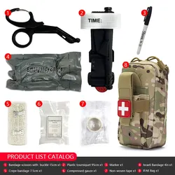 Tactical EMT First Aid Kit Pouch Bag With Tourniquet Scissors Bandage for Emergency IFAK Trauma Combat