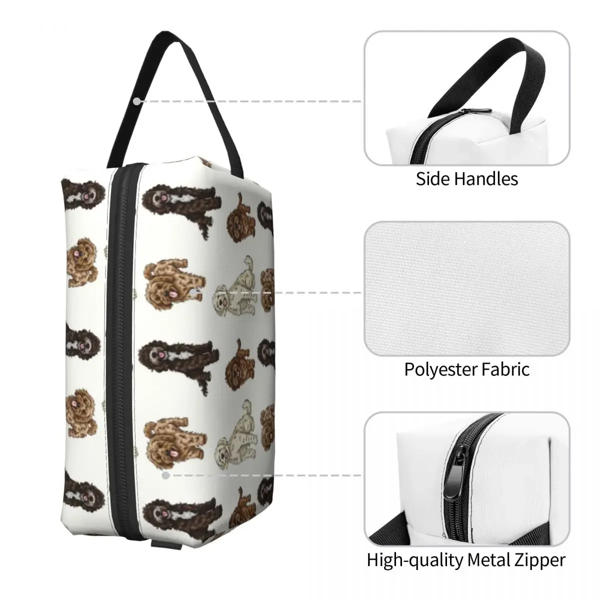 Travel Poodle Cross Collection Toiletry Bag Kawaii Labradoodle Sproodle Makeup Cosmetic Organizer Women Storage Dopp Kit Case