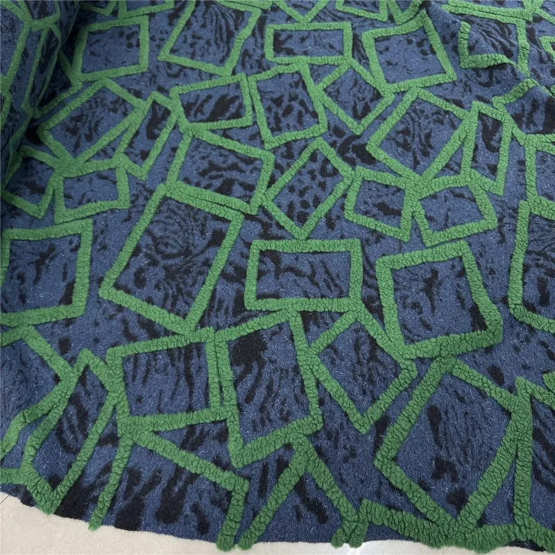 

Клетчатая жаккардовая теплая вязаная шерстяная ткань, пушистая утолщенная осенне-зимняя куртка с капюшоном, ткань для шитья своими руками, одежда