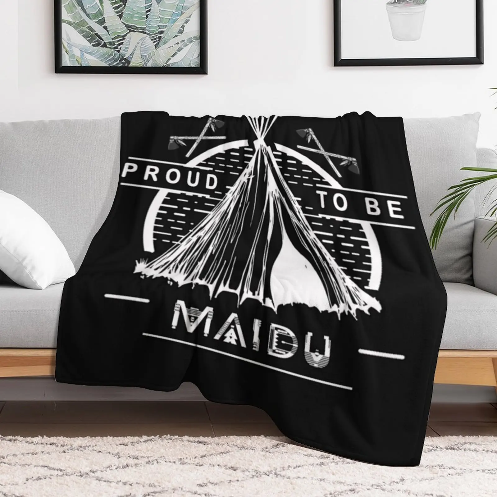 Native American - Proud To Be Maidu Throw Blanket Lightweight Warm Blanket for Indoor Outdoor Use