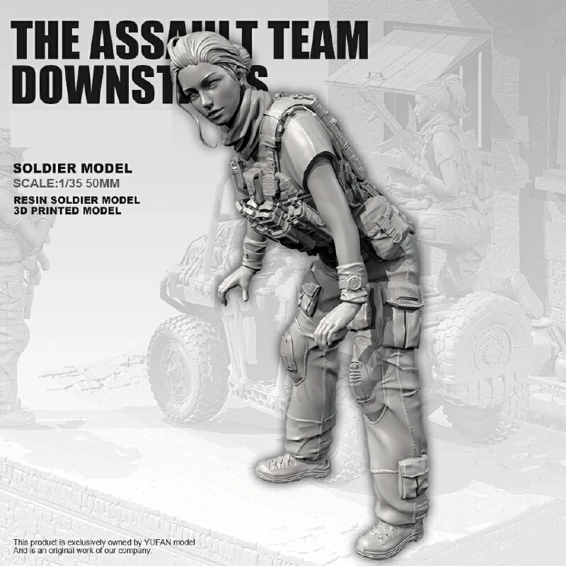 Figurine de soldats féminins modernes en résine, Micro Miniature Gk, modèle blanc imprimé en 3d, jouet, Kit non assemblé et non peint, 1/35