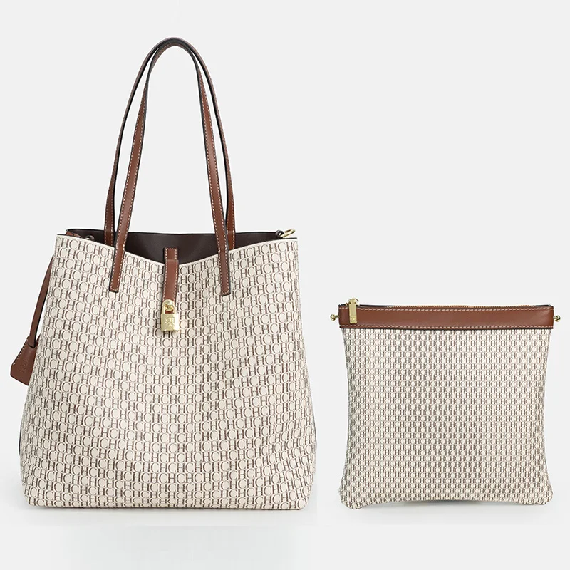 Tas Tote Wanita CHCH Musim Panas Baru, Tas Santai Besar yang Dipersonalisasi, Tas Retro Kapasitas Besar, Dompet Ibu dan Anak