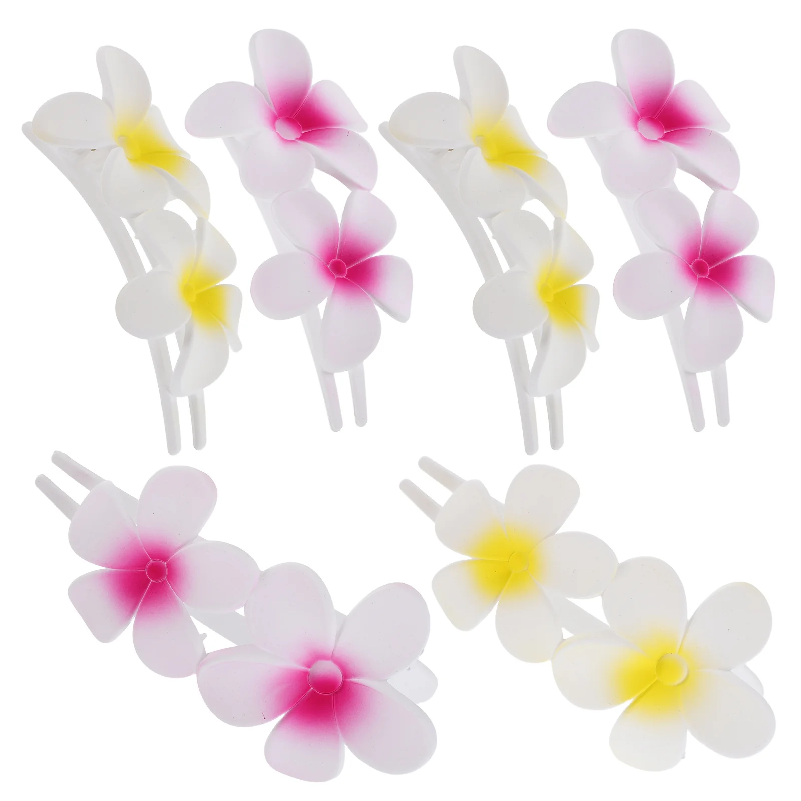 

6pcs Flower Shape Hair Catchers Colorful Hawaiian Hair Clips For Women Bridal Wedding Tropical Accessories Barrette