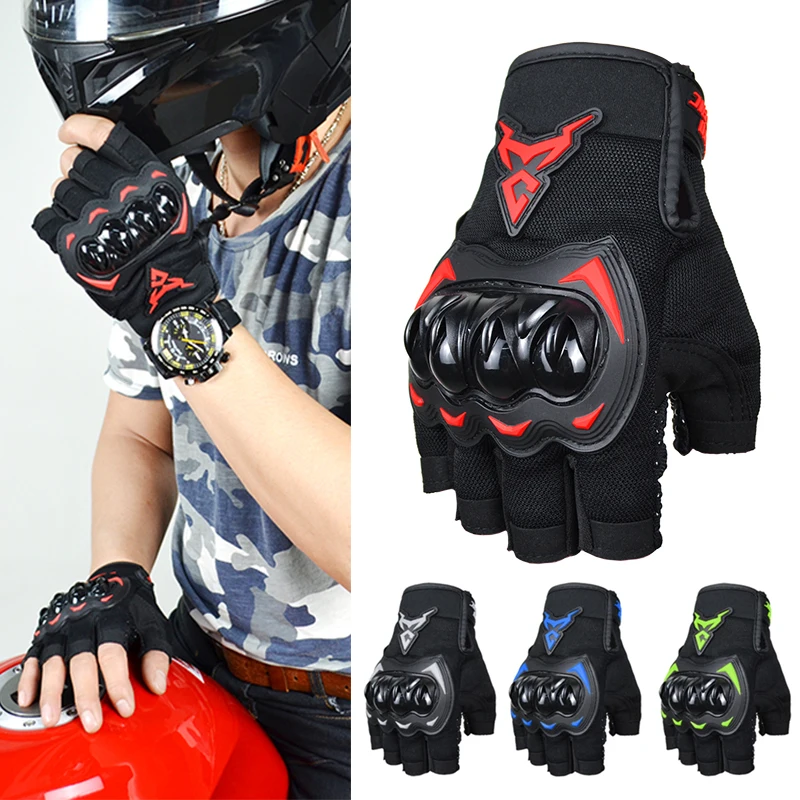 Motorcycle Half Finger Breathable Racing Gloves Summer Motorbike Bicycle Glove ATV MTB Cycling Gloves Anti-fall Palm Guard Moto