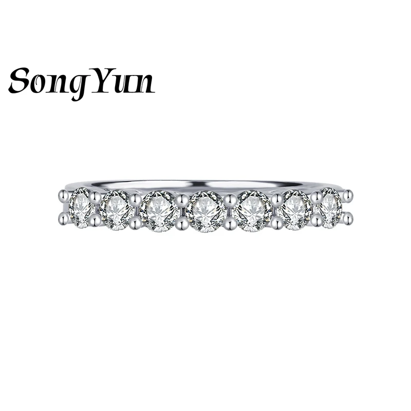 

SY Luxury Jewelry 925 Sterling Silver Ring VVS White Gemstones Date Night Ring Her 18K Real Gold Plated MST Patent Jewellery