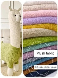 Stretch Fabric Fur Plain By The Meter for Children's Clothes Dolls Sewing Winter Coats White Teddy Hair Plush Cloth Smooth Drape