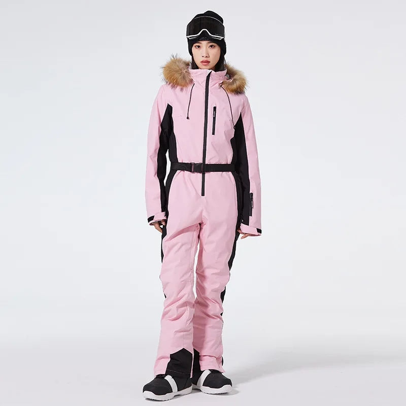 Tuta da sci monopezzo Tuta da donna slim fit invernale da esterno antivento impermeabile calda S ki Tuta da snowboard monopezzo