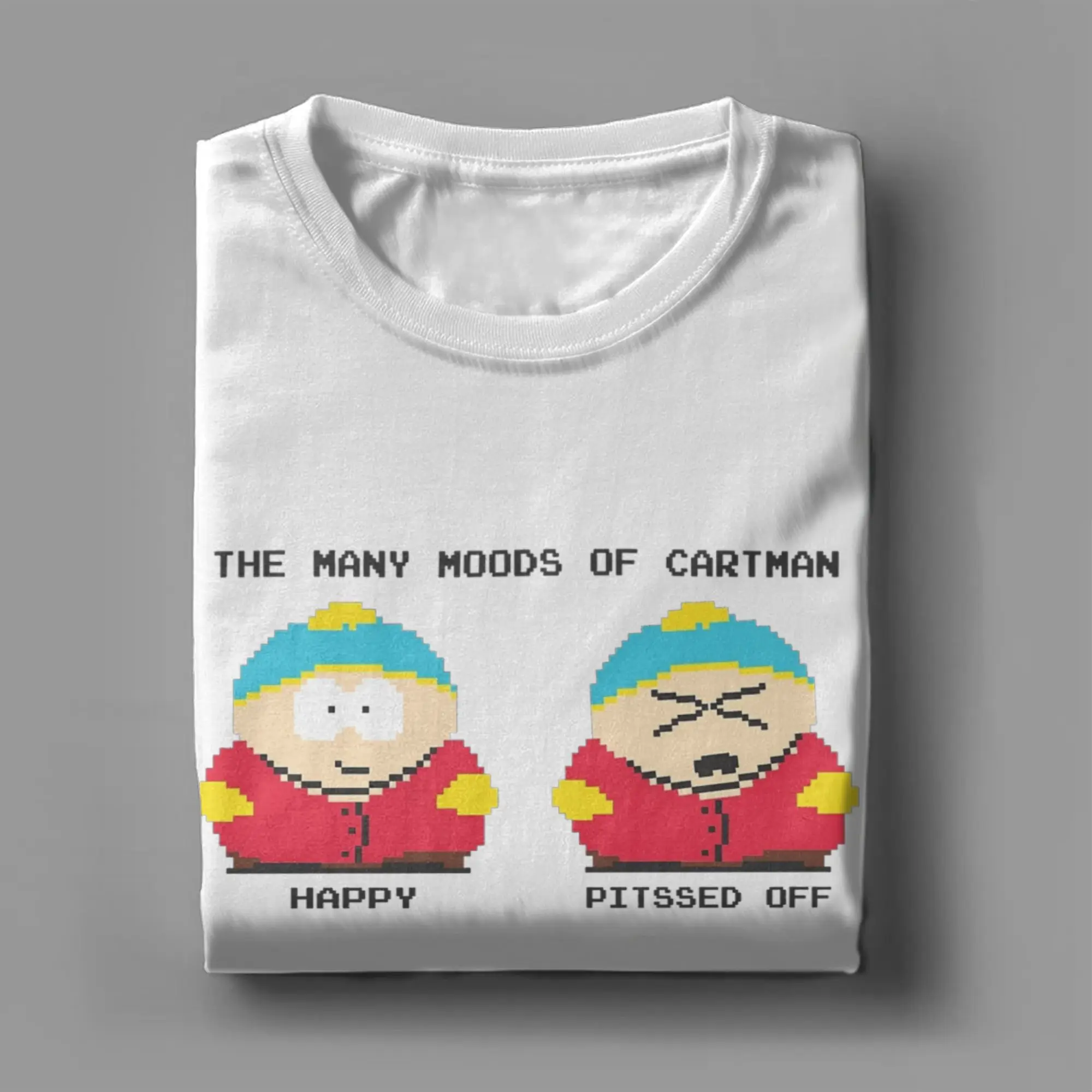 تي شيرت رجالي من Southparks العديد من المزاج من Cartman تي شيرت 100% ملابس قطنية مضحكة بأكمام قصيرة ورقبة دائرية تي شيرت صيفي