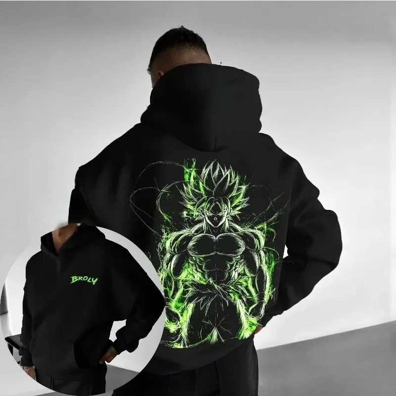 50th Dragon Ball Animation Broli Sudadera con capucha de algodón Otoño e Invierno para hombres y mujeres Nuevo Y2K Suelto Casual West Coast Suéter Top
