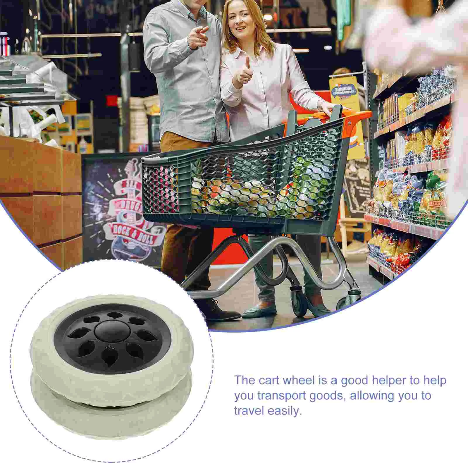 Sostituzioni di rotelle per carrelli da 2 pezzi Ruote per carrelli per bagagli Shopping con gomma + schiuma resistente