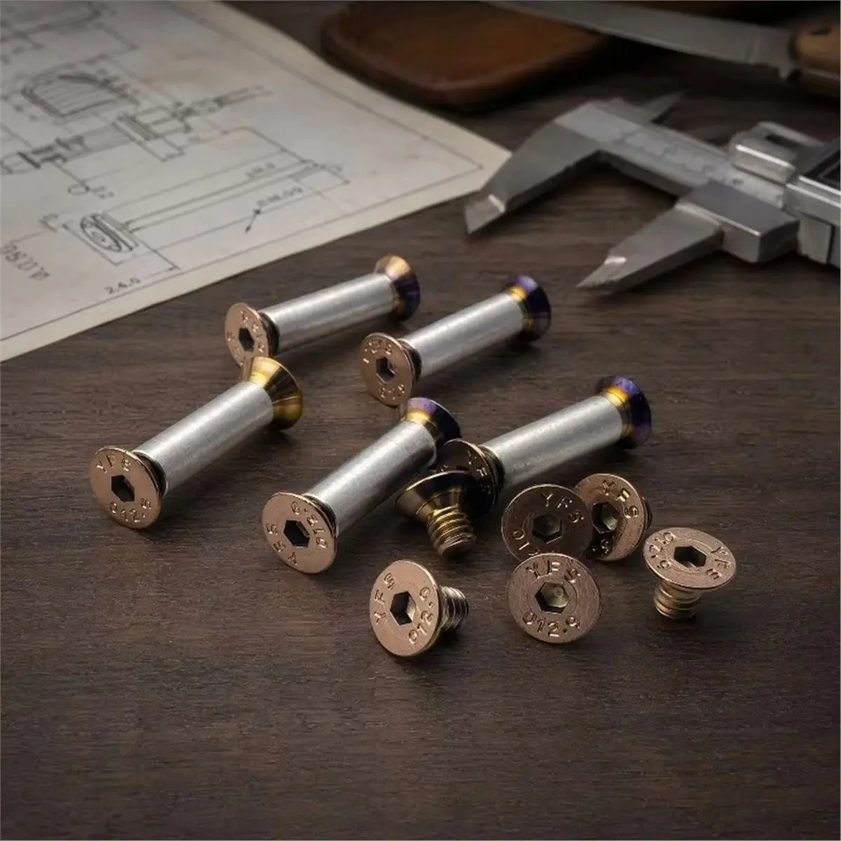 10pcs 416 Stainless Steel Material Knife Handle Lock Screws Rivet Nail Bolt Fastener DIY Making Part