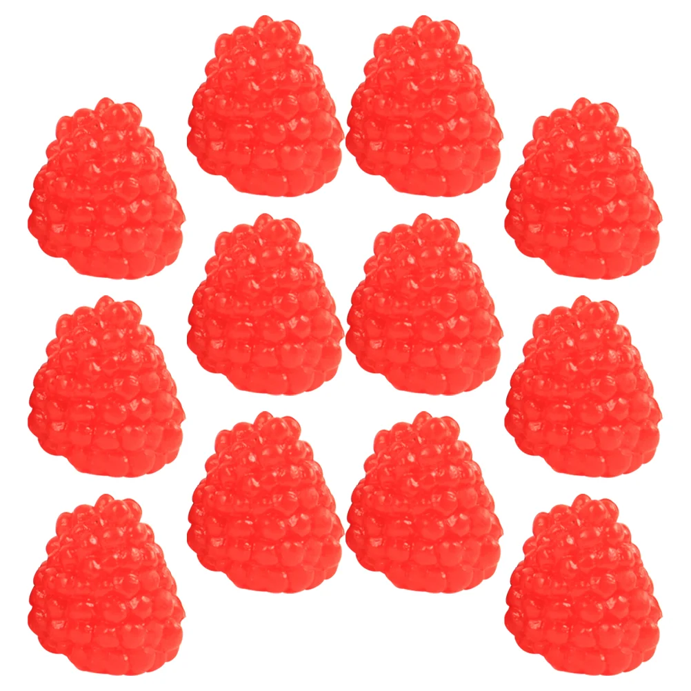 

18 Pcs Fruit Models Artificial Simulated Props 230X150X150CM Fake Raspberry Simulation Desktop Ornament Photo Red Child