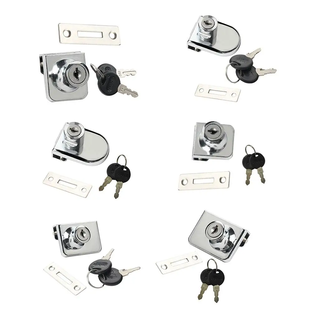 Cabinet Latches Alloy Material Glass Door Lock Chrome Plated Security for Glass Display Cabinet Use