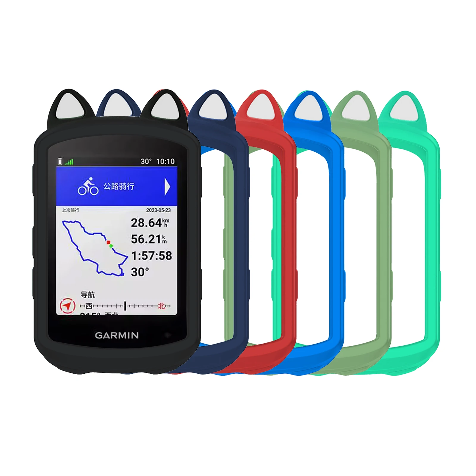 Garmin EDGE 540 840 Case GPS Bike Computer Silicone Cover Rubber Odometer Protective Case + HD Film (For Garmin EDGE540 840)