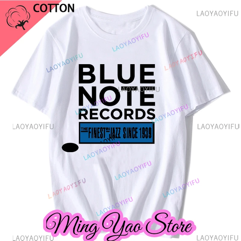 NEU BLUE NOTE Records Label Jazz Music Men's T-shirts Men's and Women's Street Top T-shirts